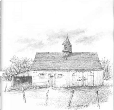 Barns Grass Rocks And Water Drawing Nature Joshua Nava Arts Barn Drawing Landscape Pencil