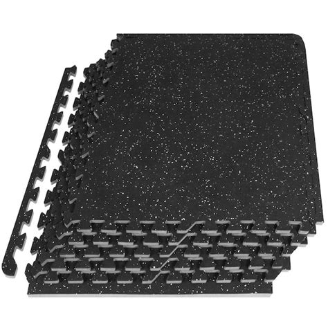 Prosourcefit Rubber Top Exercise Puzzle Mat Grey In X In X