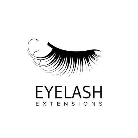 Eyelash Logo Template Eyelash Extension Concept Lush Black Lashes On