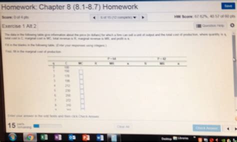 Homework: Chapter 8 (8.1-8.7) Homework Score 0 pts | Chegg.com 