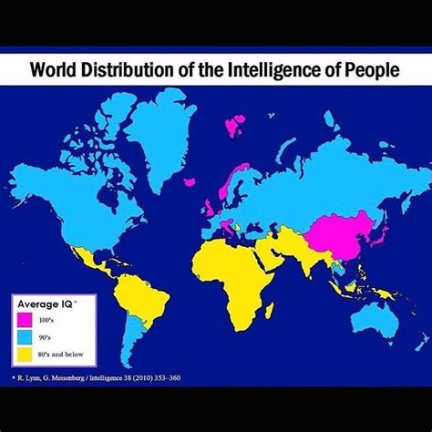 Average IQs Of Nations Around The World Map Maps Mappe Mapa