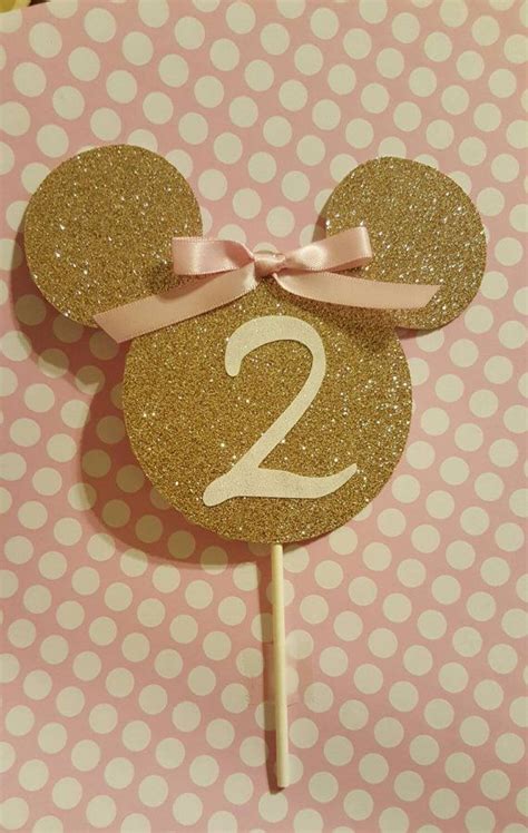 Pink And Gold Minnie Mouse Cake Topper Listing