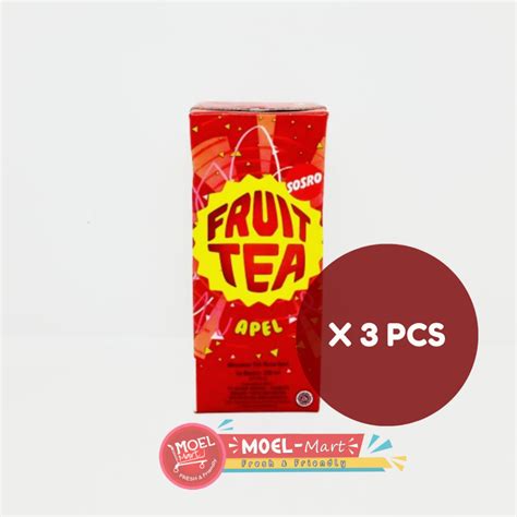 Jual SOSRO FRUIT TEA APPLE 3 Kotak X 250ML Shopee Indonesia