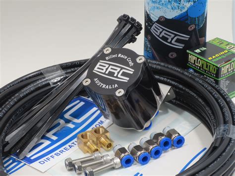 Black Universal Comp Diff Breather Kit - Billet Race Craft