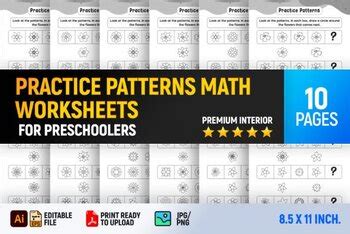 Practice Patterns Math Worksheets by Sara Art | TPT