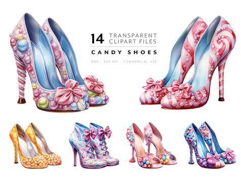 High Heels Clipart Kawaii Shoes PNG, Candy Theme Pastel Shoes ...