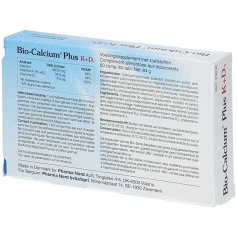 Pharma Nord Bio Calciumd3k1 60 Pcs Redcare Pharmacie