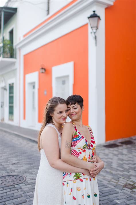 Queer Couple Honeymoon Newlywed Portraits In Old San Juan