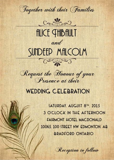 Peacock Wedding Invitations Template