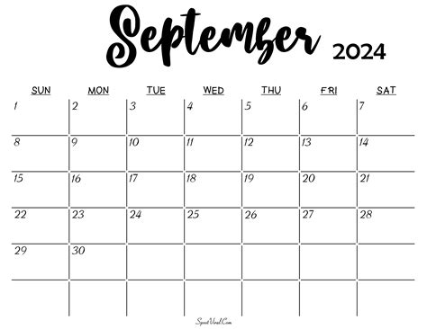 September 2024 Calendar Printable Template Lorie Raynell