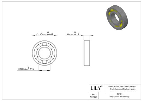 6312 | Single Row Deep Groove Ball Bearings - SKF | LILY Bearing