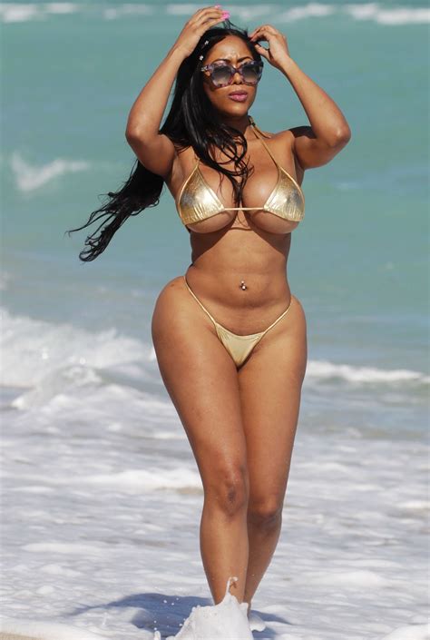 MORIAH MILLS In Gold Bikini At A Beach In Miami 01 17 2018 HawtCelebs