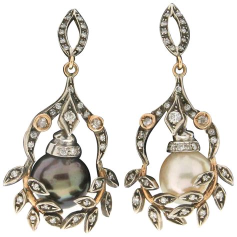 Victorian Turquoise And Pearl 14 Karat Yellow Gold Drop Earrings For Sale At 1stdibs