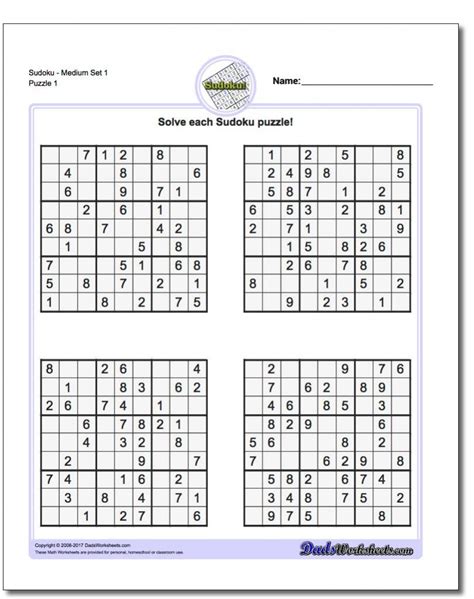 These Printable Sudoku Puzzles Range From Easy To Hard, Including | Printable Sudoku Puzzles ...