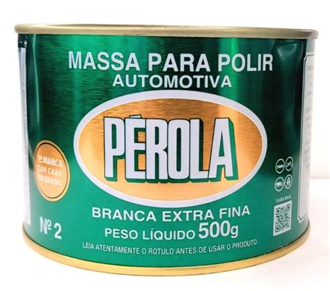 Massa Para Polir Automotiva Branca Extra Fina 500 Gramas Pérola