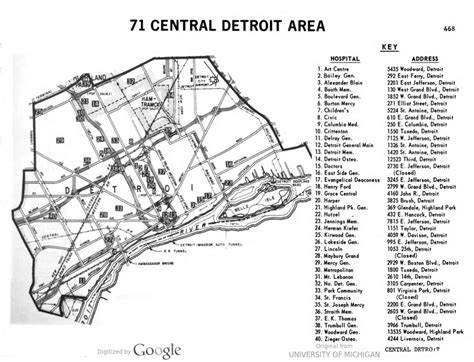 Map: Detroit Hospital Planning 1968-1969 | DETROITography