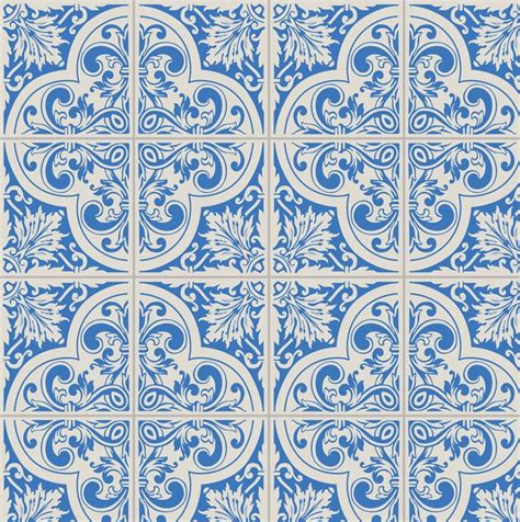 Papel de Parede Azulejo Português Azul Claro Mod 04 Elo7 Papeis de