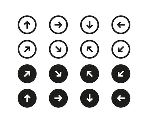 Jeu D Ic Nes Vectorielles Fl Che Symbole De Fl Che Circulaire Ensemble