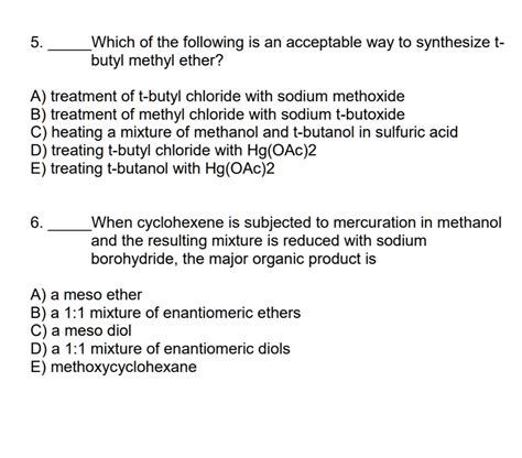 Solved Which Of The Following Is An Acceptable Way To Synthesize T