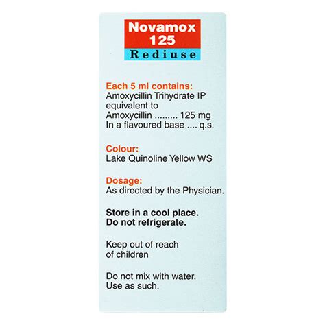 Novamox 125mg Rediuse Suspension 60ml Buy Medicines Online At Best