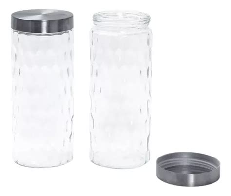 Kit Potes De Vidro Tampa Inox Bolhas ml Mozcada Cor Nude Frete grátis