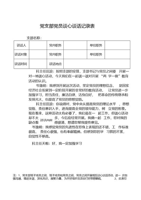 4 5谈心谈话记录表 模板 360文库