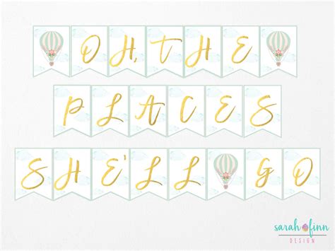 Hot Air Balloon Banner Birthday Banner Baby Shower Banner Etsy