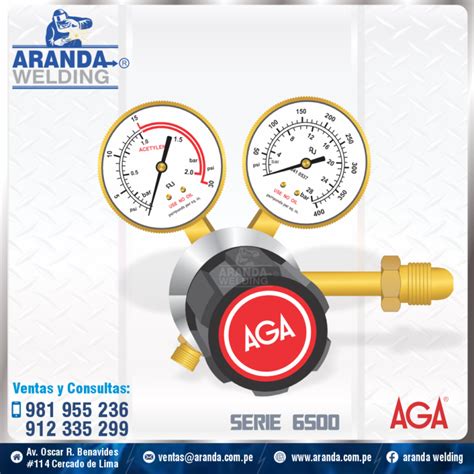 Regulador Acetileno Serie Aga Aranda Welding Premium