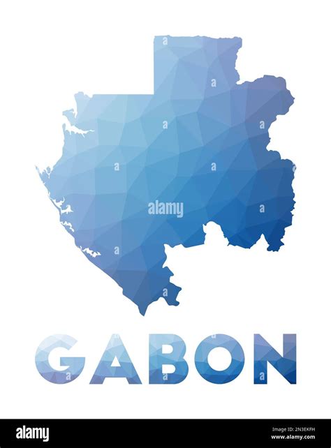 Low Poly Map Of Gabon Geometric Illustration Of The Country Gabon