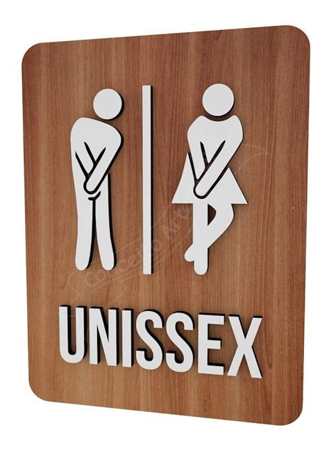 Placa Indicativa Sinaliza O Banheiro Mdf Unissex Masc Fem