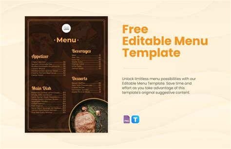 the menu is designed to look like it has been made in adobe and pst