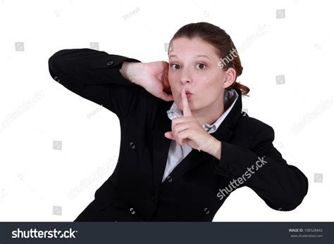 Businesswoman Shushing Stock Photo 108528842 Shutterstock