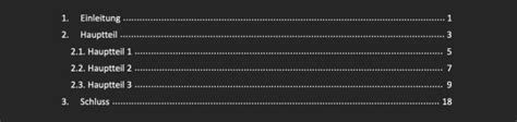 Dein Inhaltsverzeichnis Hausarbeit Erstellen Vorlagen