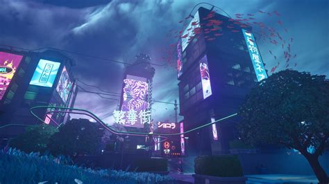 Fortnite Wallpaper: Neon Cityscape at Night