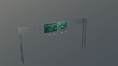 highway overhead sign 3D model | CGTrader