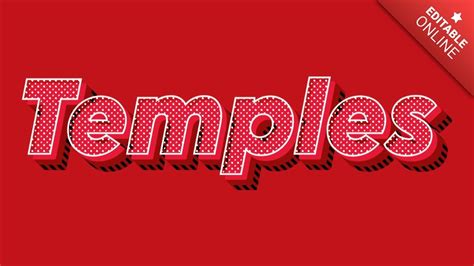 Temples Pop Art Rojo 3d Efecto Generador De Efectos De Texto