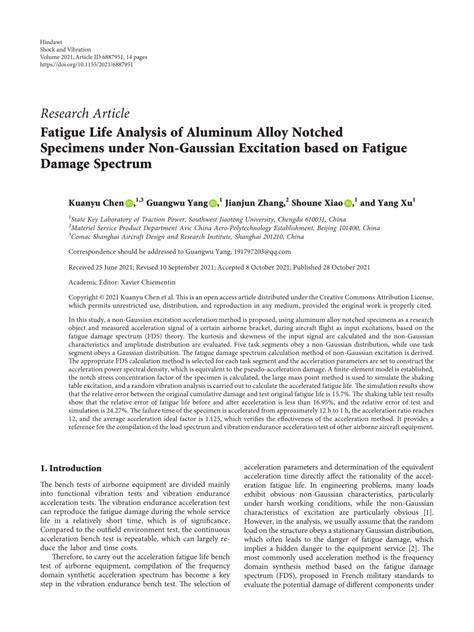 Pdf Fatigue Life Analysis Of Aluminum Alloy Notched Specimens Under