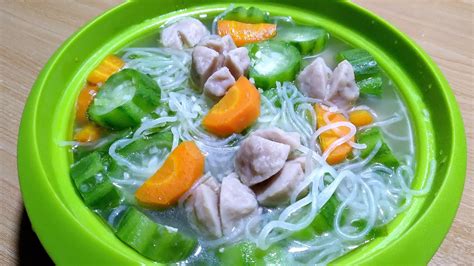 Sop Oyong Bakso Bihun Seger Banget Menu Sederhana Youtube