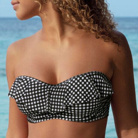 Bikini Top Med Fyld Freya Check In Bandeau Bikini Monochrome