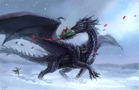 Winter Joy By X Celebril X On Deviantart Christmas Dragon Dragon