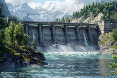 Premium Photo | QuotHydropower Station Dam Flowing Water Turbinesquot