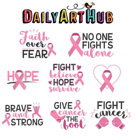 Cancer Awareness Clip Art Set – Daily Art Hub // Graphics, Alphabets & SVG