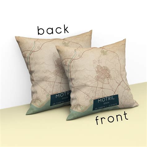 Vintage Motril Spain Map Pillow, Custom Double Sided Pillow - Custom ...