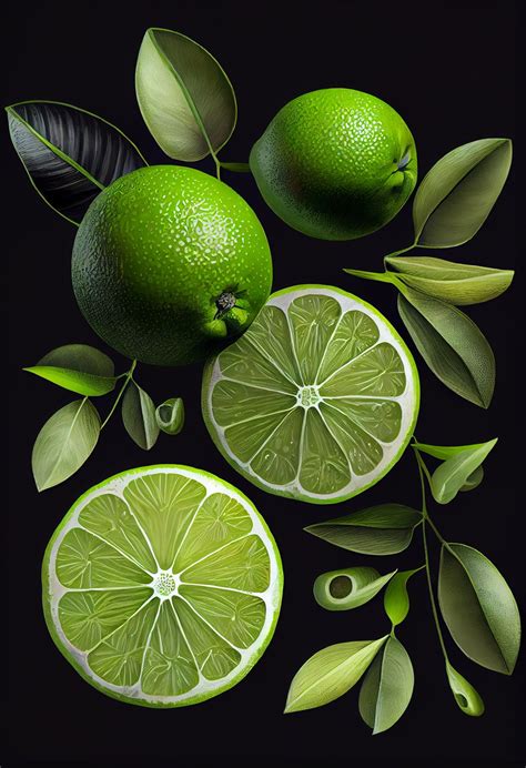 Limes Fruit Art Print Botanical Illustration Style Instant Digital Download Printable Wall Art ...