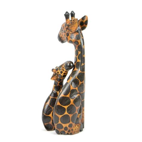 Statue Maman Girafe Et Son B B D Coration Africaine Savane Safari