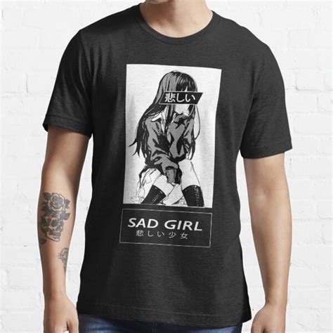 Sad Girl Anime Nu Goth Senpai Hentai Ahegao T Shirt By Martamorenalo Redbubble