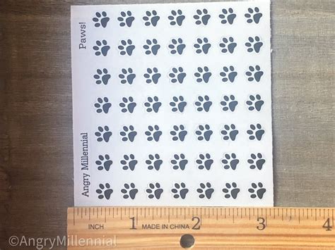 Small Paw Print Stickers Paw Print Sticker Paw Planner - Etsy