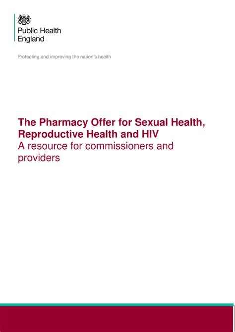 Pdf The Pharmacy Offer For Sexual Health Reproductive Health And Hiv