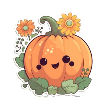 Pumpkin Flower Sticker Vector Artopolis Clipart Sticker Design With