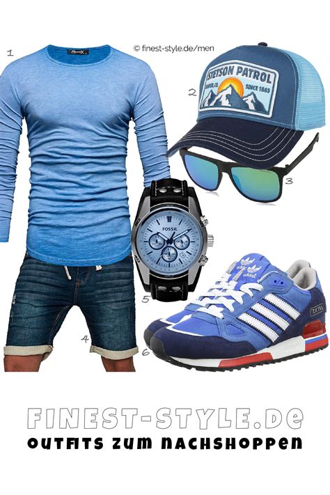 Stylisches Männer Outfit Kombiniert Mit Teilen Von Fossil Adidas